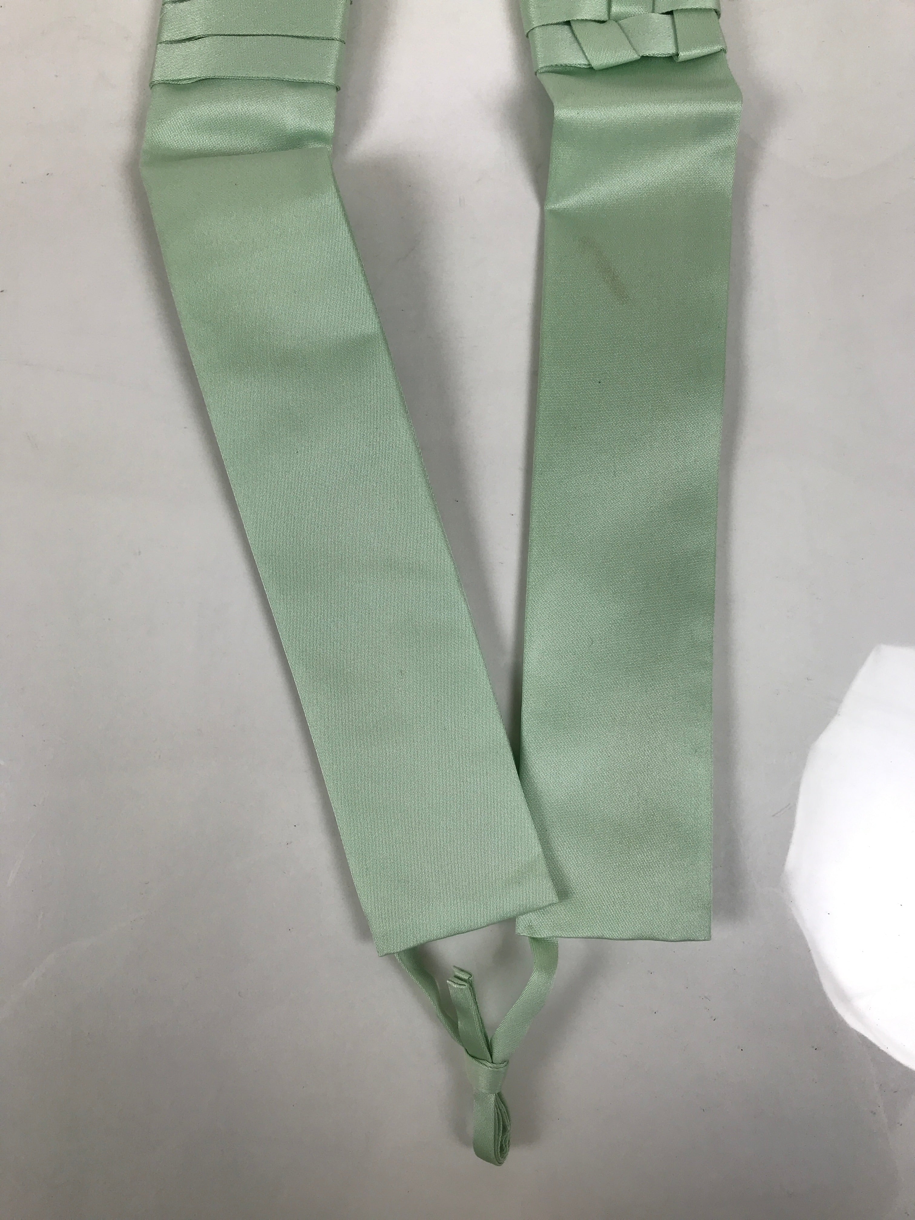 Japanese Buddhist Costume Surplice Sash Vtg Kataginu Wagesa Green White BA914