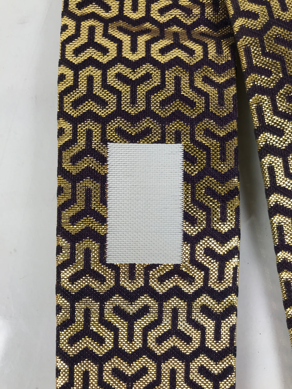 Japanese Buddhist Costume Surplice Sash Vtg Kataginu Wagesa Purple Gold BA925