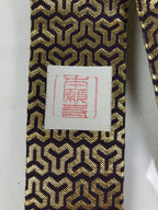 Japanese Buddhist Costume Surplice Sash Vtg Kataginu Wagesa Purple Gold BA925