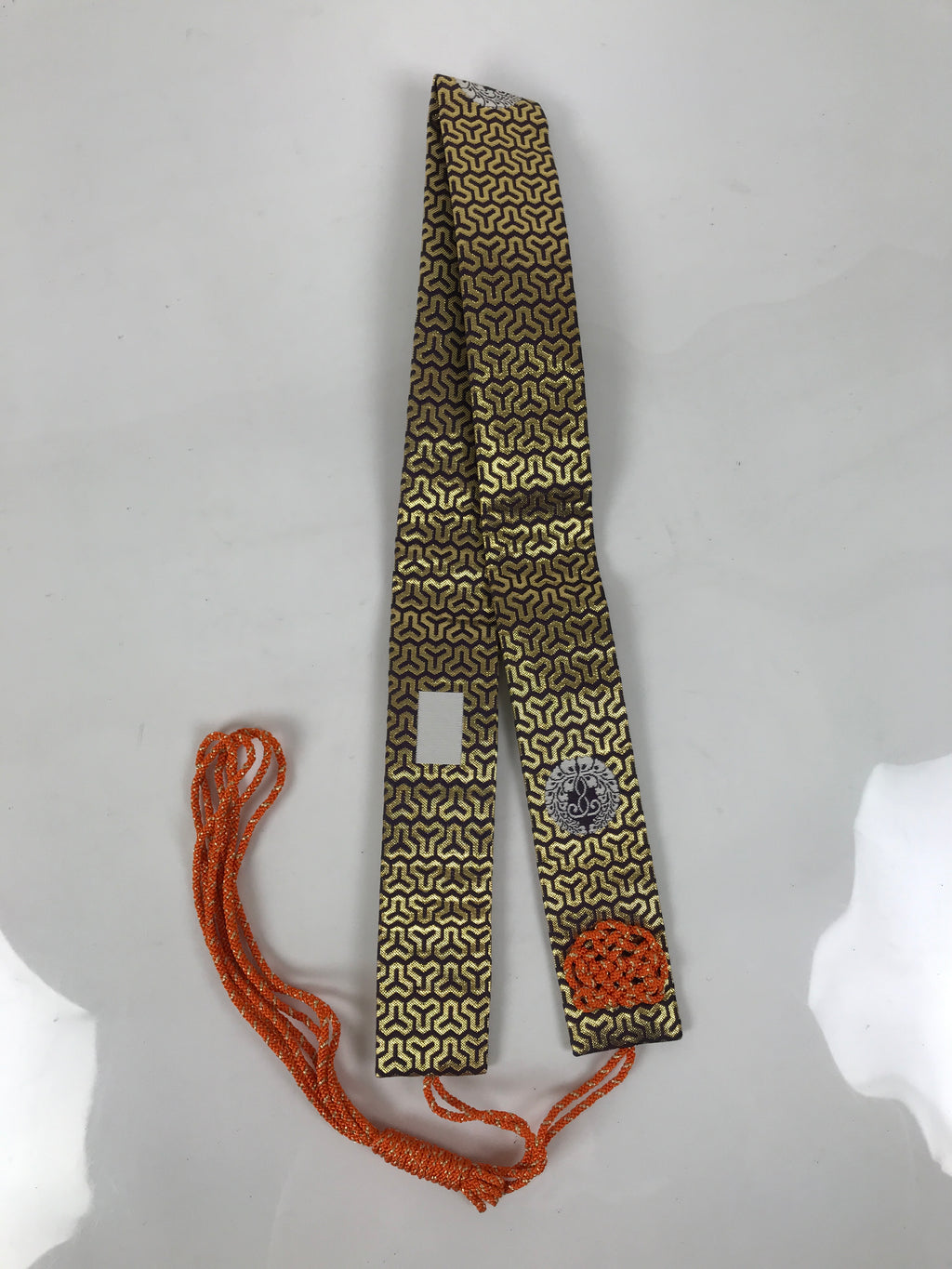 Japanese Buddhist Costume Surplice Sash Vtg Kataginu Wagesa Purple Gold BA925