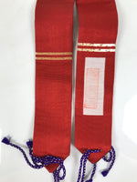 Japanese Buddhist Costume Surplice Sash Vtg Kataginu Wagesa Red Gold BA834