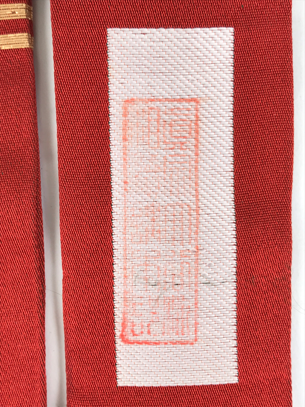 Japanese Buddhist Costume Surplice Sash Vtg Kataginu Wagesa Red Gold BA834