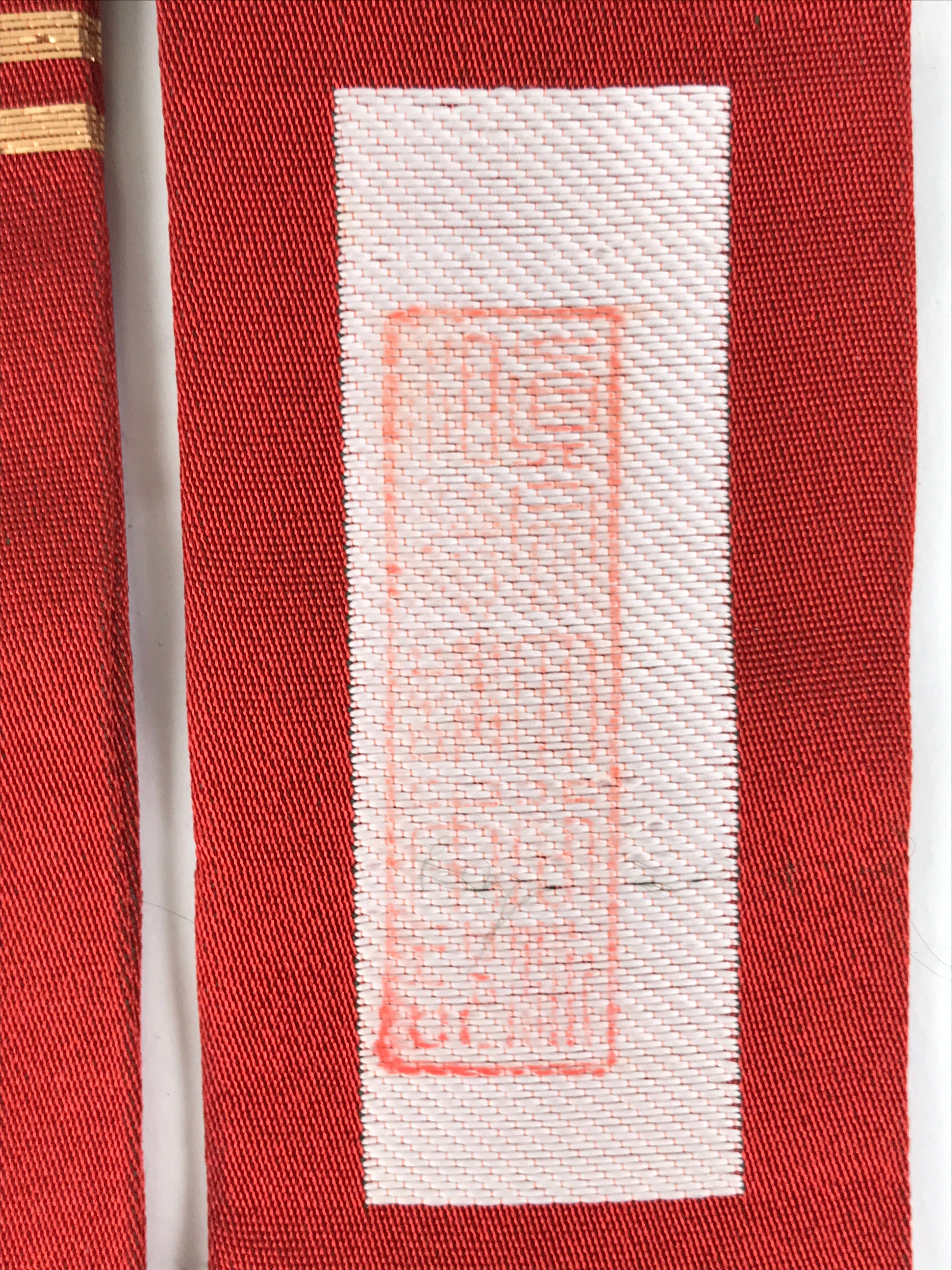 Japanese Buddhist Costume Surplice Sash Vtg Kataginu Wagesa Red Gold BA834