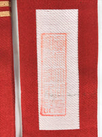 Japanese Buddhist Costume Surplice Sash Vtg Kataginu Wagesa Red Gold BA834