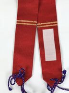 Japanese Buddhist Costume Surplice Sash Vtg Kataginu Wagesa Red Gold BA834