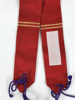 Japanese Buddhist Costume Surplice Sash Vtg Kataginu Wagesa Red Gold BA834
