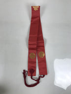 Japanese Buddhist Costume Surplice Sash Vtg Kataginu Wagesa Red Gold BA875
