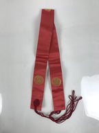 Japanese Buddhist Costume Surplice Sash Vtg Kataginu Wagesa Red Gold BA875