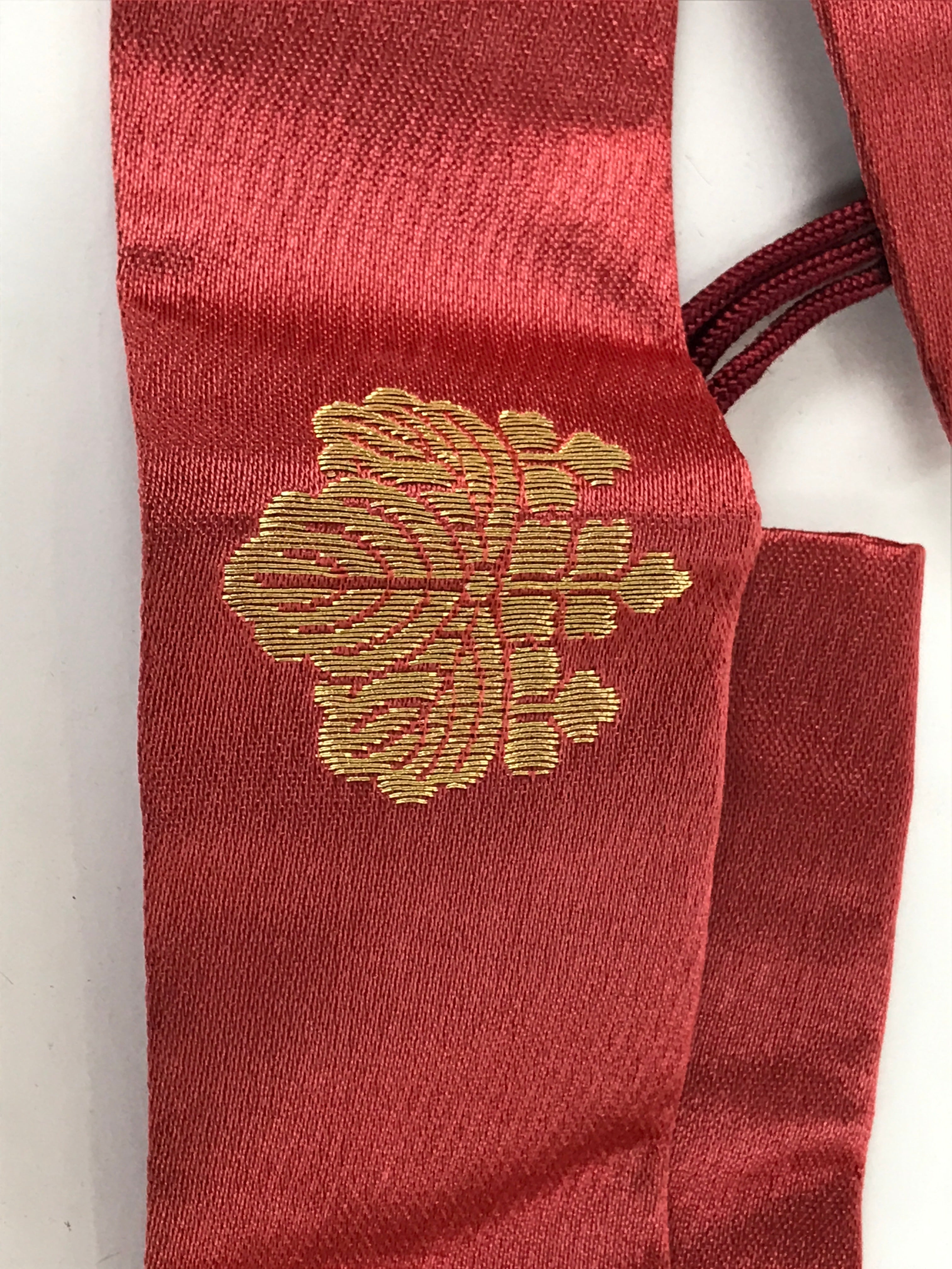 Japanese Buddhist Costume Surplice Sash Vtg Kataginu Wagesa Red Gold BA875