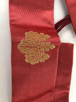 Japanese Buddhist Costume Surplice Sash Vtg Kataginu Wagesa Red Gold BA875
