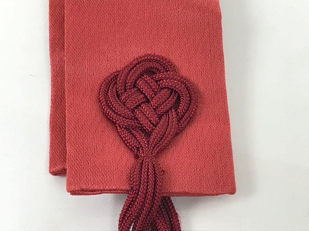 Japanese Buddhist Costume Surplice Sash Vtg Kataginu Wagesa Red Gold BA875