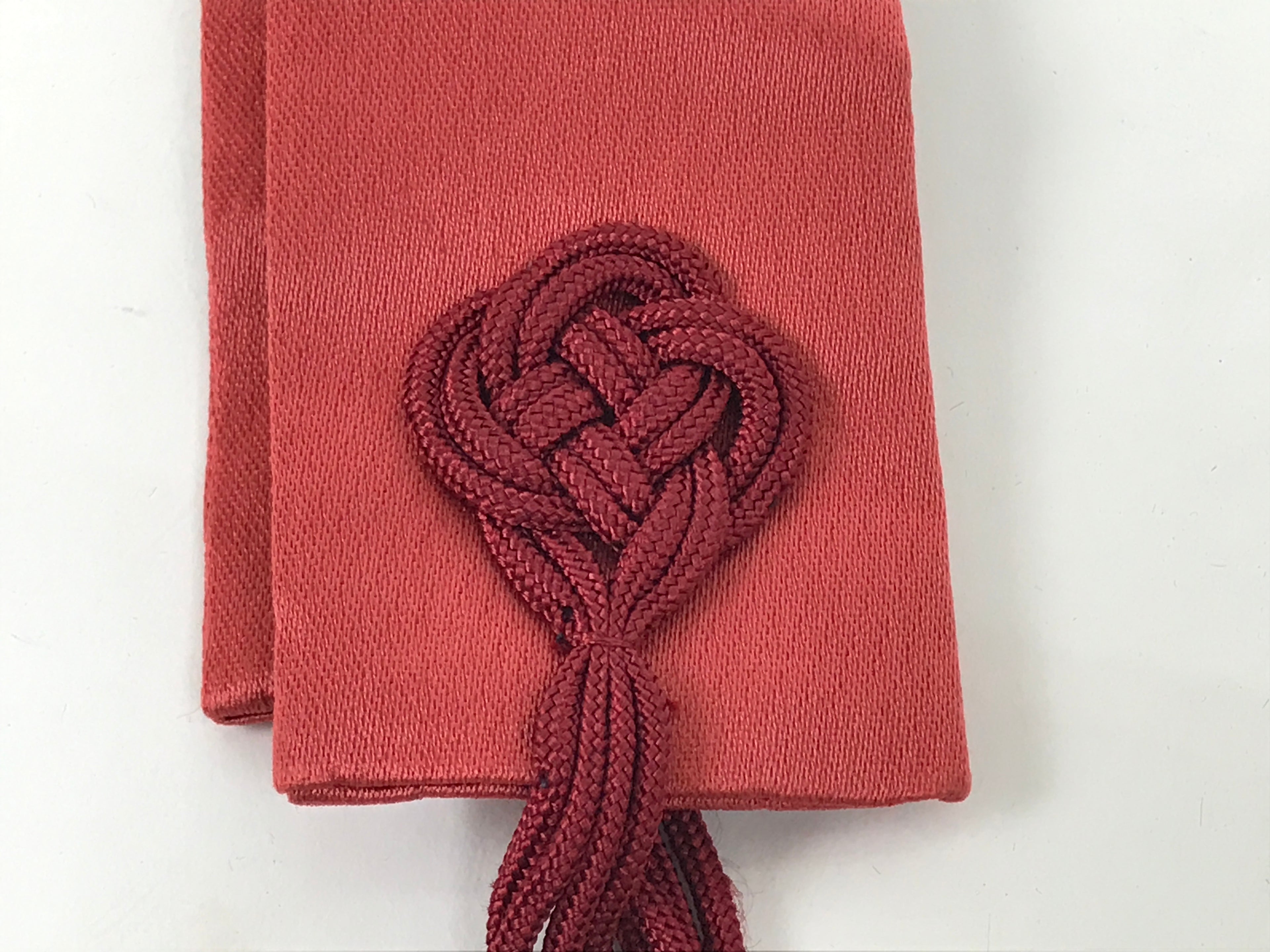 Japanese Buddhist Costume Surplice Sash Vtg Kataginu Wagesa Red Gold BA875