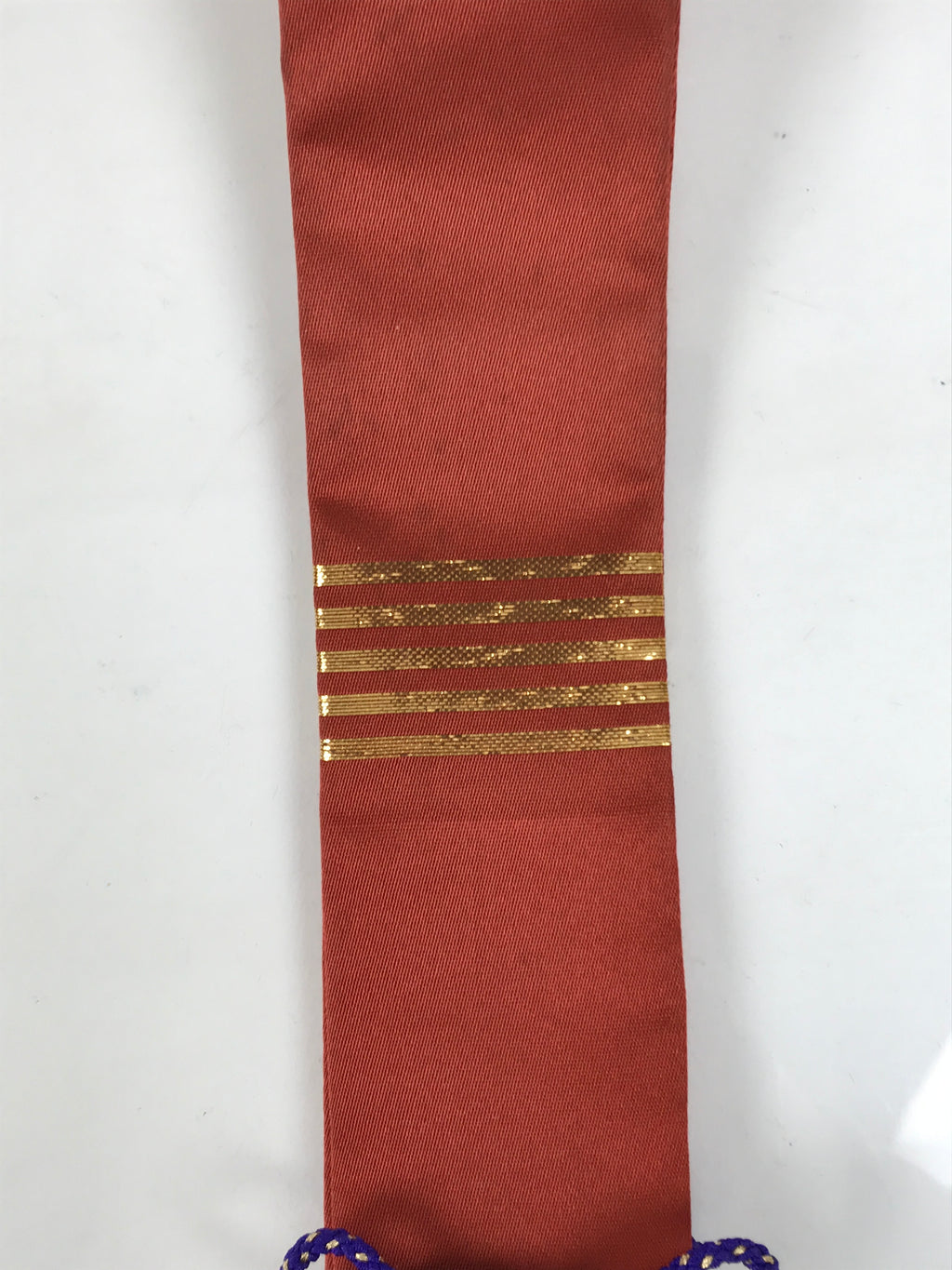 Japanese Buddhist Costume Surplice Sash Vtg Kataginu Wagesa Red White BA912