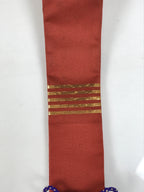 Japanese Buddhist Costume Surplice Sash Vtg Kataginu Wagesa Red White BA912