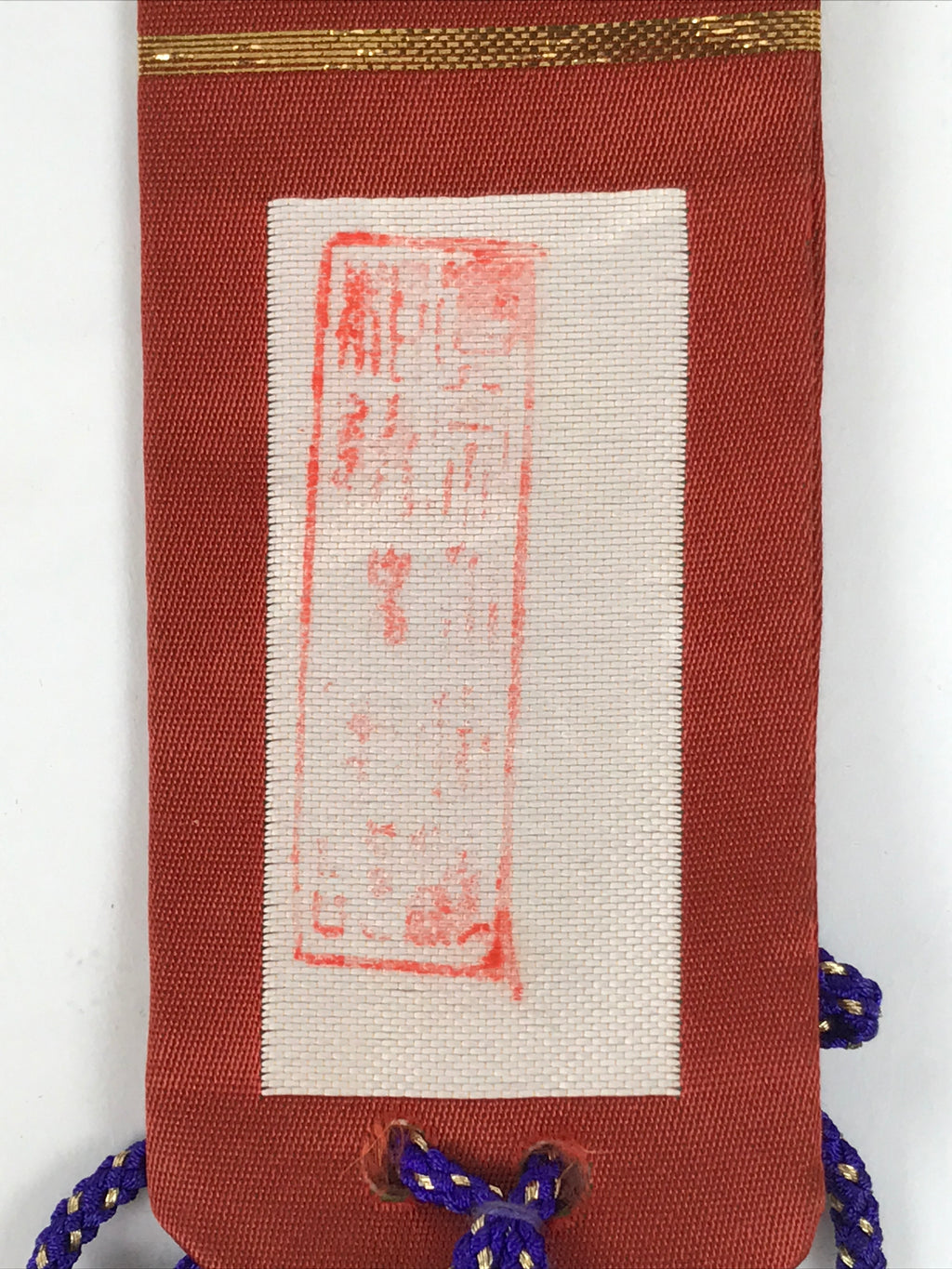 Japanese Buddhist Costume Surplice Sash Vtg Kataginu Wagesa Red White BA912