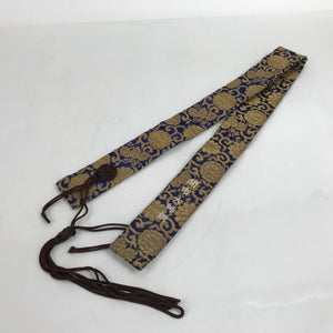 Japanese Buddhist Costume Surplice Sash Vtg Kesa Wagesa Hangesa Blue Gold BA381