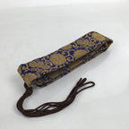 Japanese Buddhist Costume Surplice Sash Vtg Kesa Wagesa Hangesa Blue Gold BA381