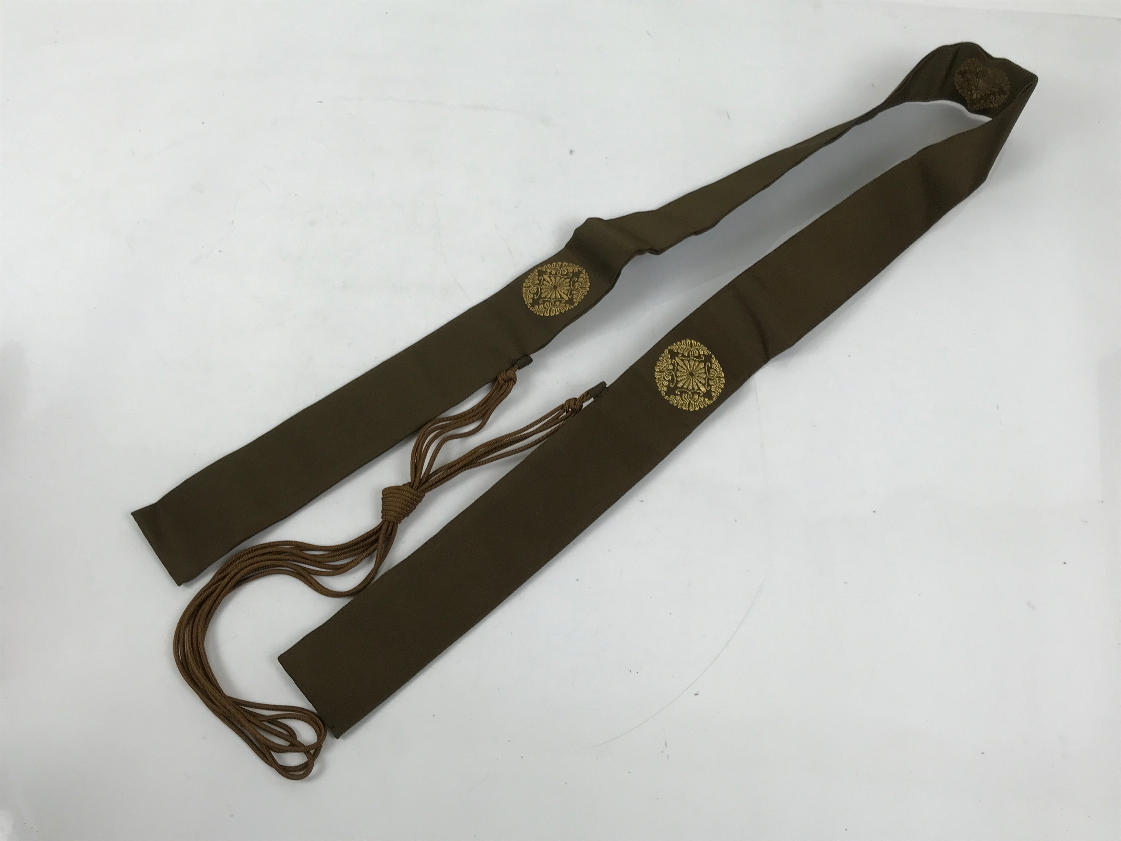 Japanese Buddhist Costume Surplice Sash Vtg Wagesa Hangesa Brown Gold BA700