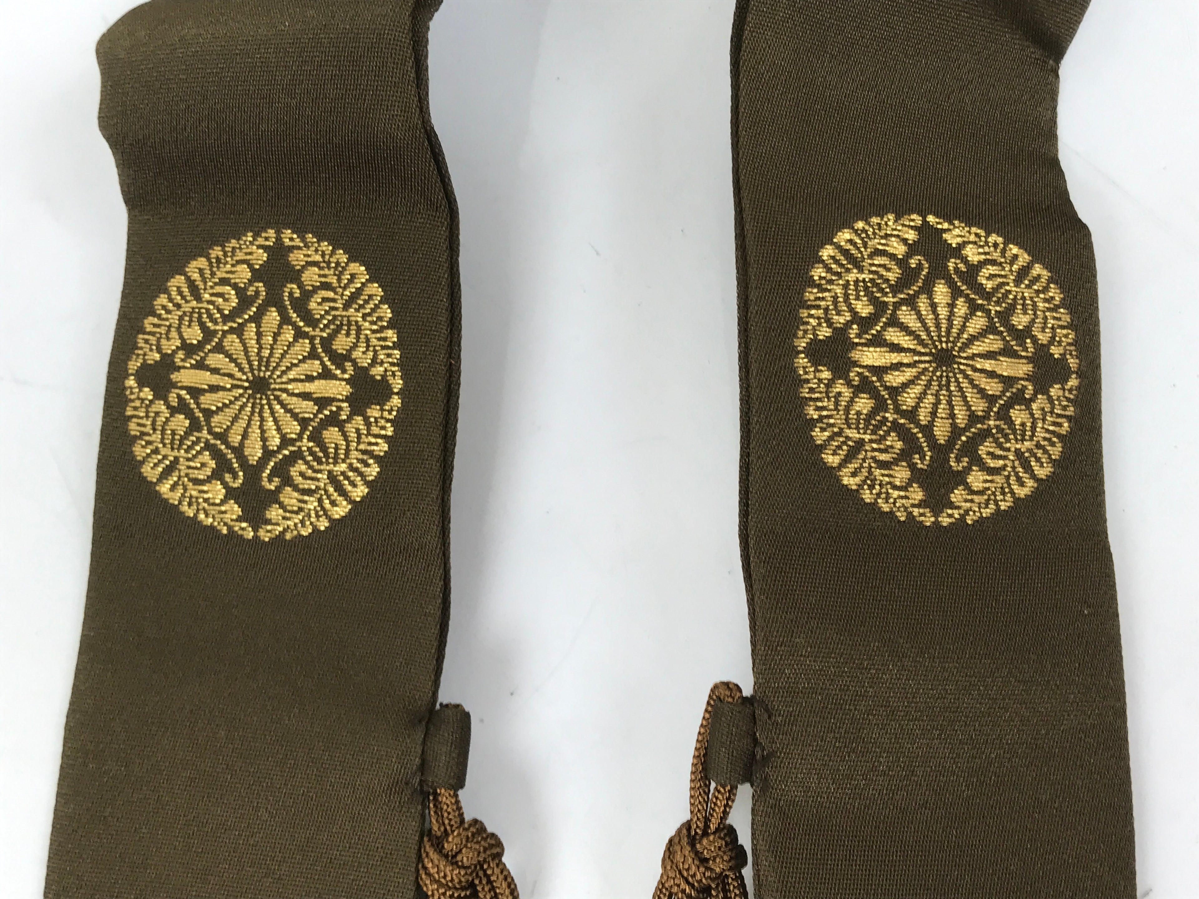 Japanese Buddhist Costume Surplice Sash Vtg Wagesa Hangesa Brown Gold BA700