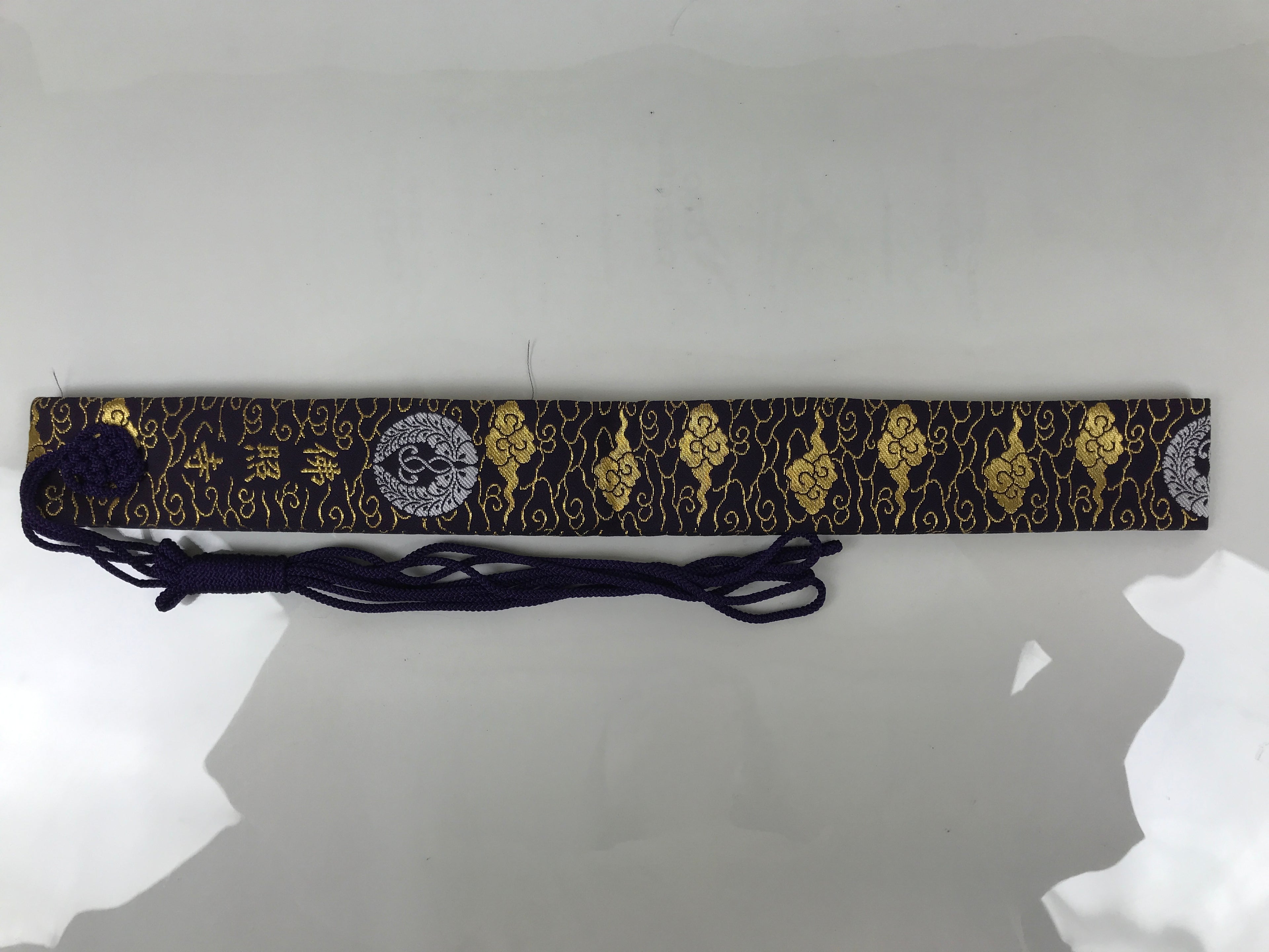 Japanese Buddhist Costume Surplice Sash Vtg Wagesa Hangesa Purple Gold BA813
