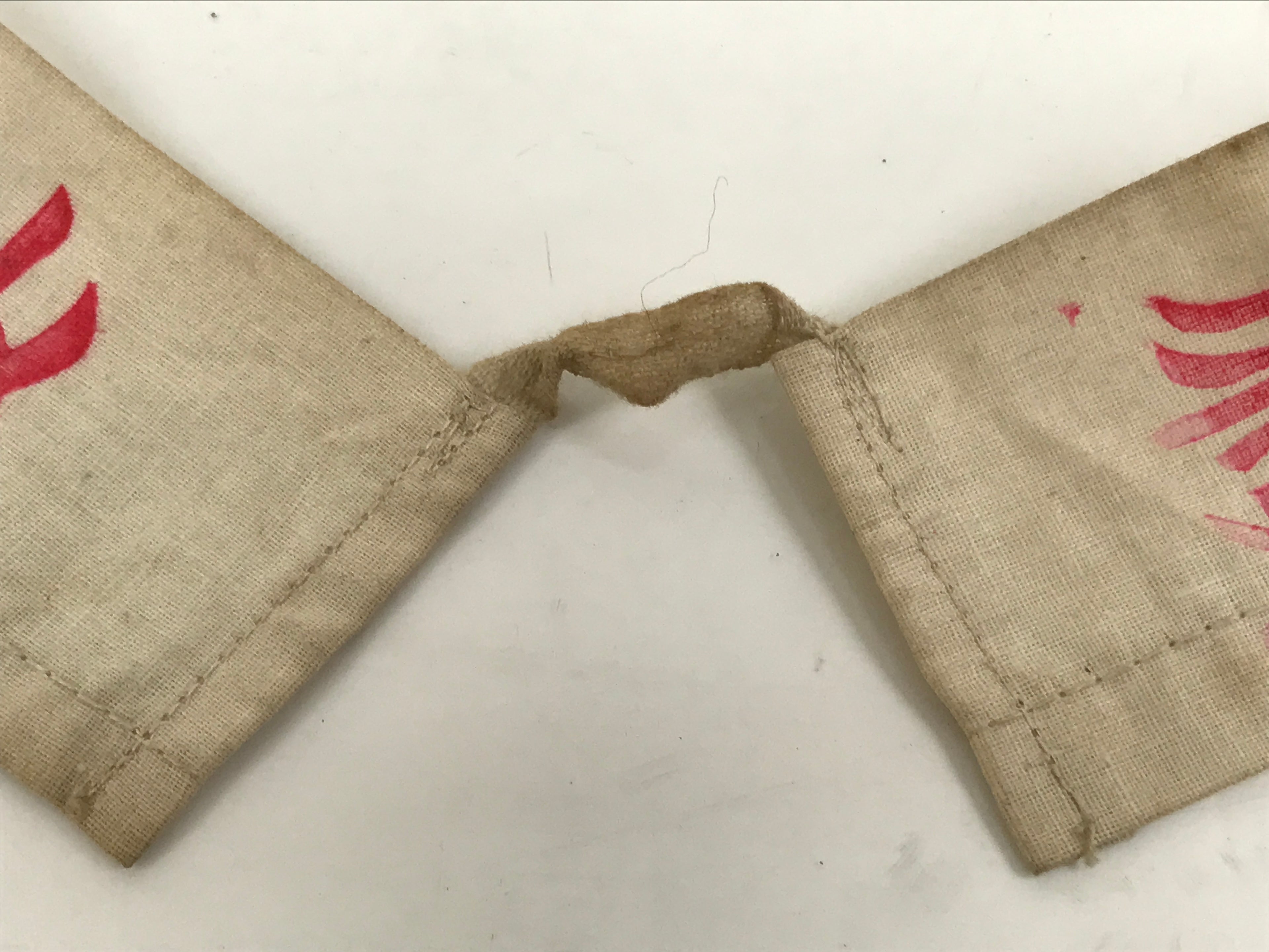 Japanese Buddhist Costume Surplice Sash Vtg Zenkoji Nagano White Red BA602