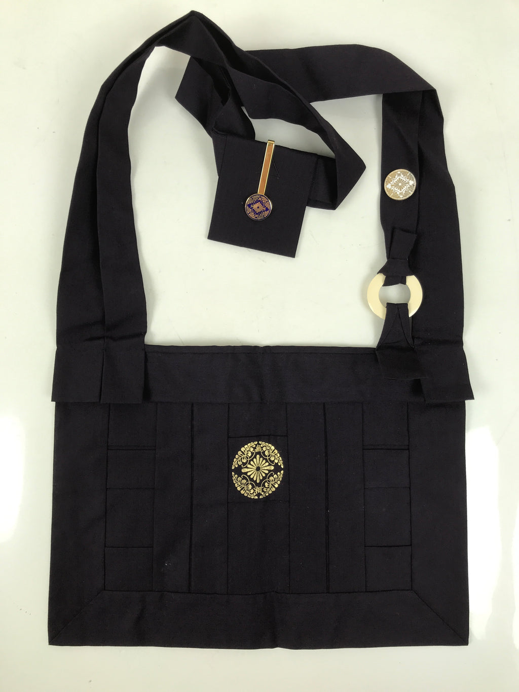 Japanese Buddhist Costume Surplice Vtg Apron Purple Rakusu Kesa Handmade BA695