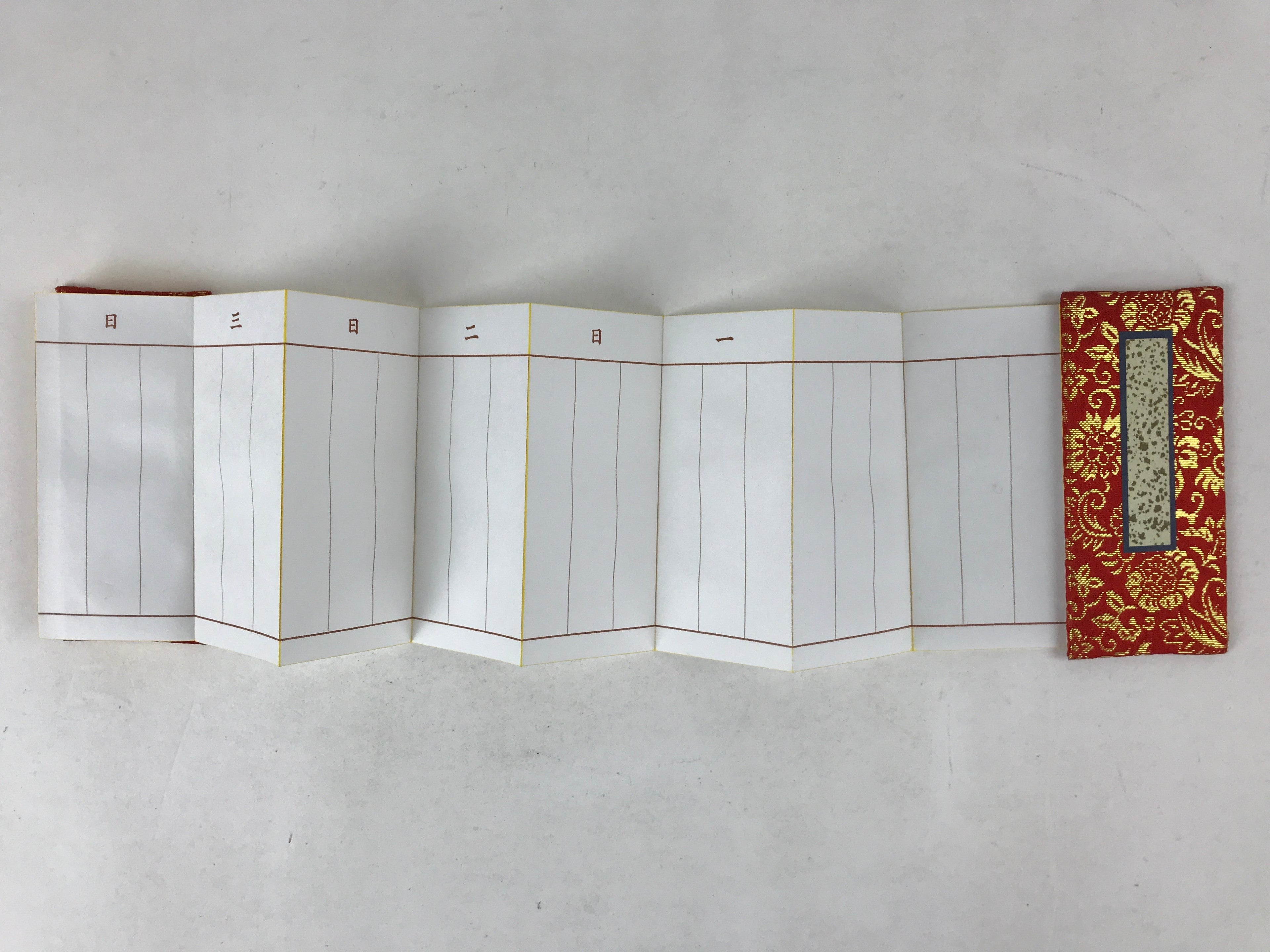 Japanese Buddhist Death Register C1970 Unused Empty Kakocho Red Gold BA228
