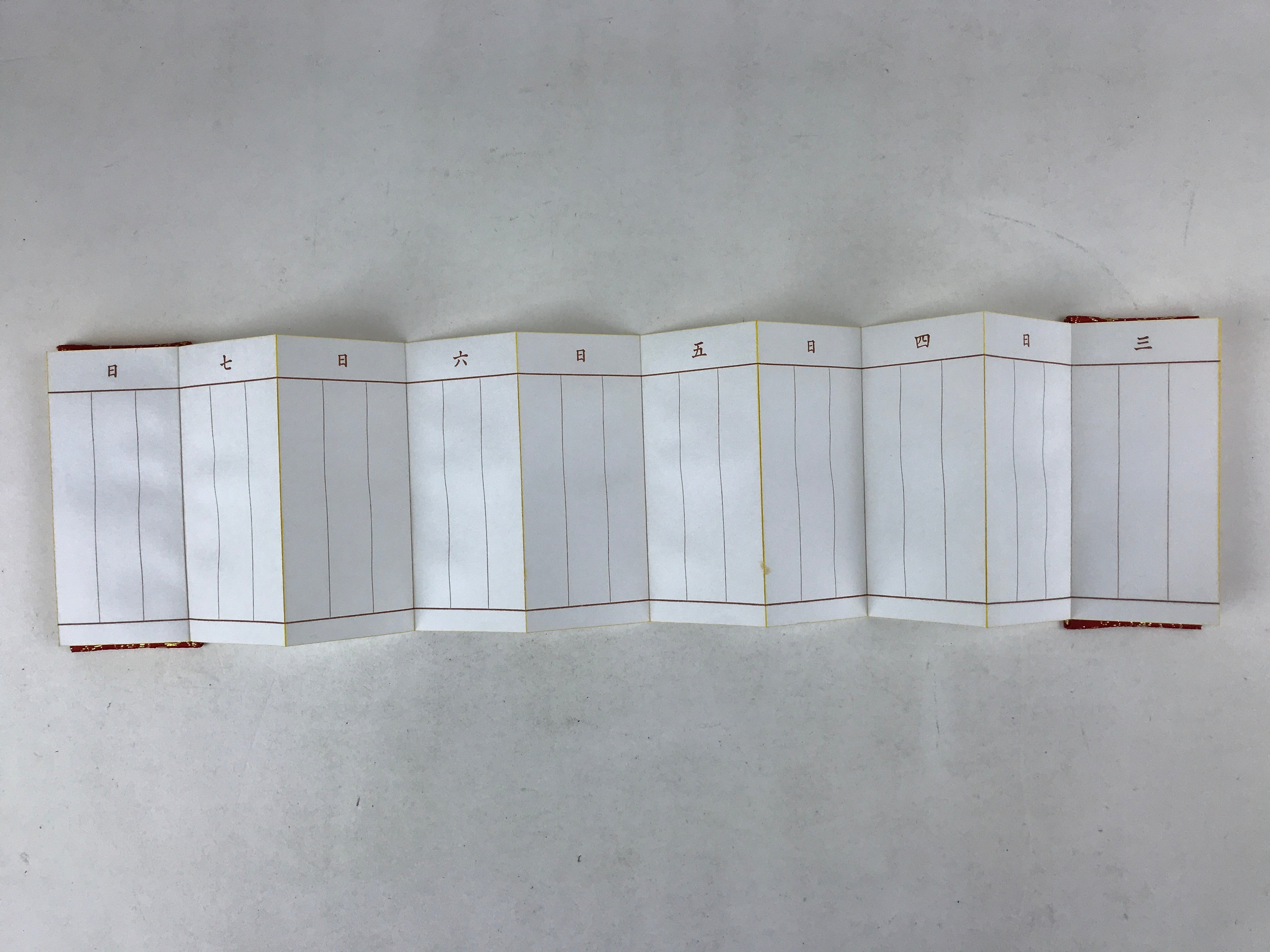 Japanese Buddhist Death Register C1970 Unused Empty Kakocho Red Gold BA228
