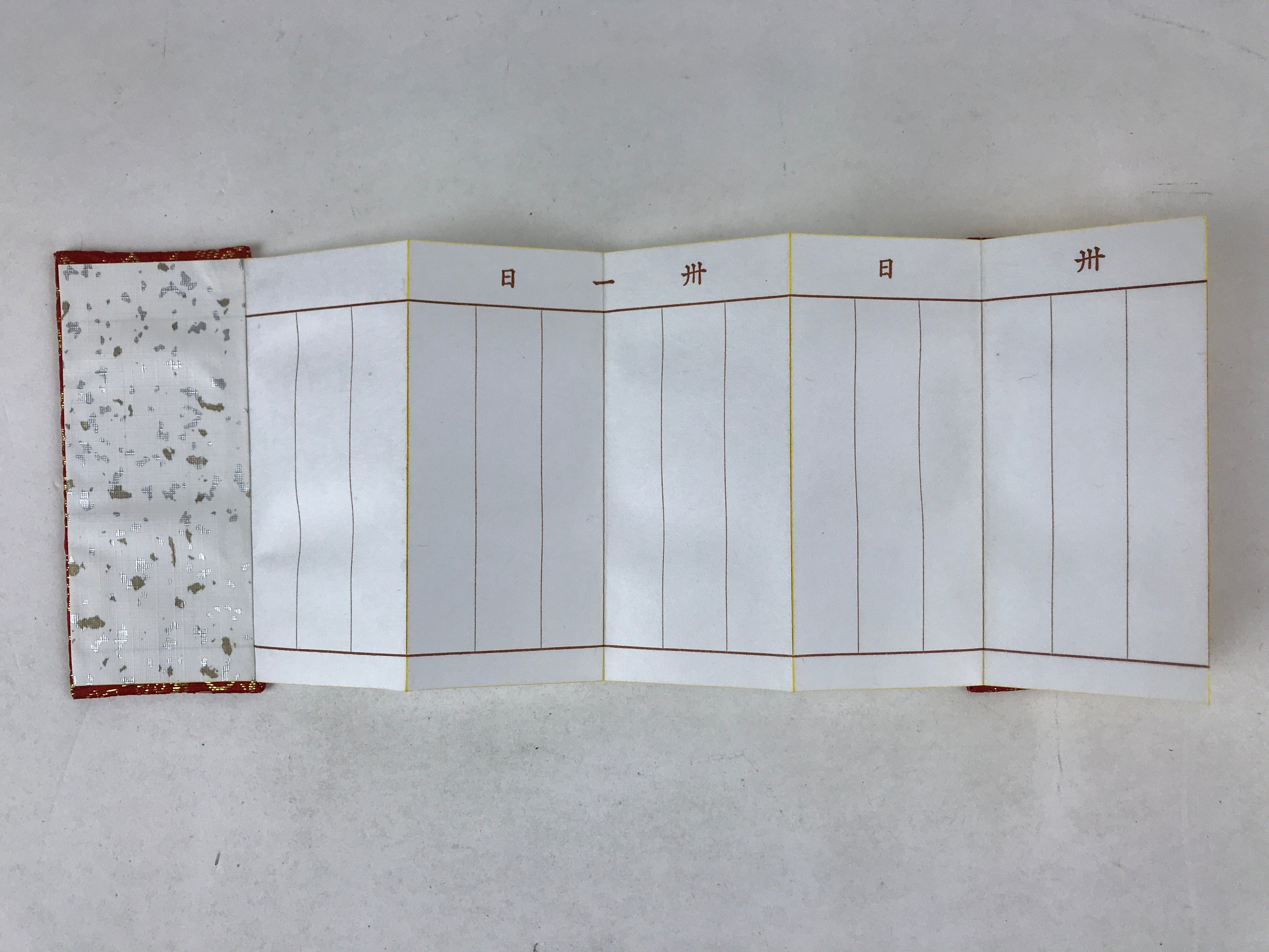 Japanese Buddhist Death Register C1970 Unused Empty Kakocho Red Gold BA228