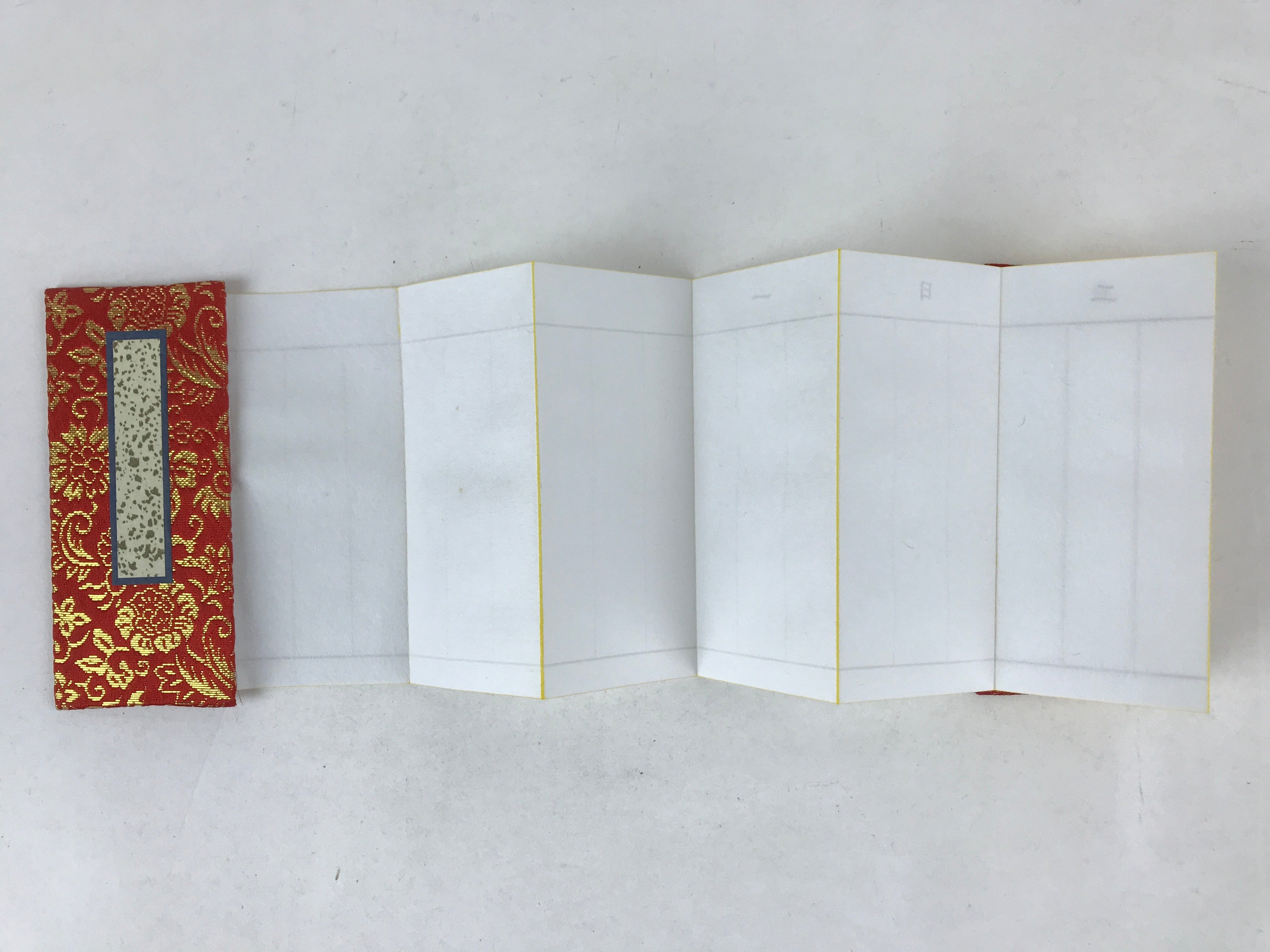 Japanese Buddhist Death Register C1970 Unused Empty Kakocho Red Gold BA228