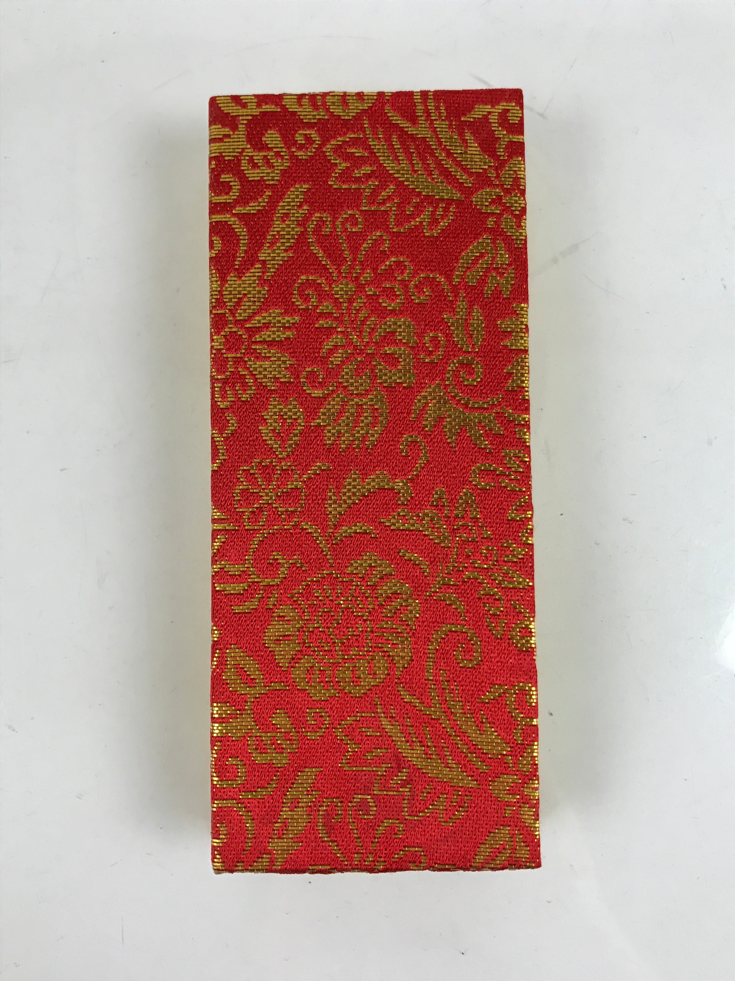 Japanese Buddhist Death Register Vtg Unused Empty Kakocho Red Gold BA520
