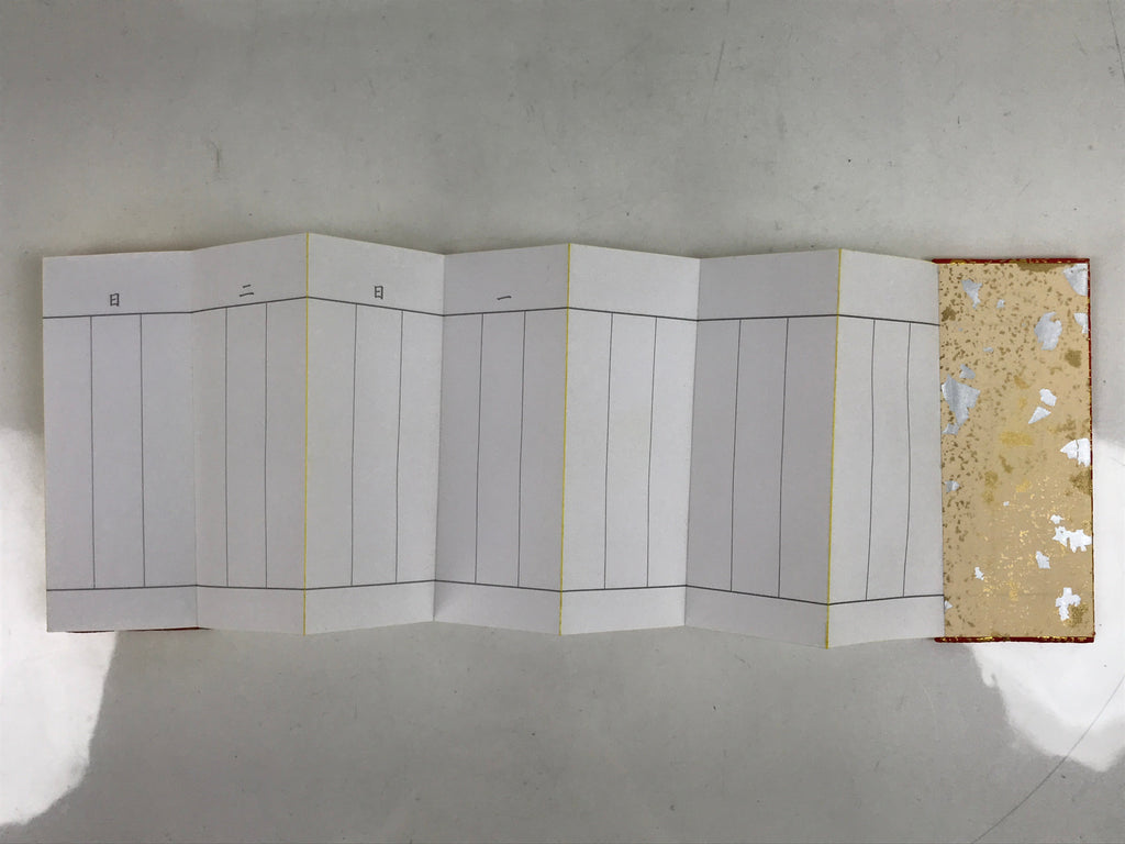 Japanese Buddhist Death Register Vtg Unused Empty Kakocho Red Gold BA520
