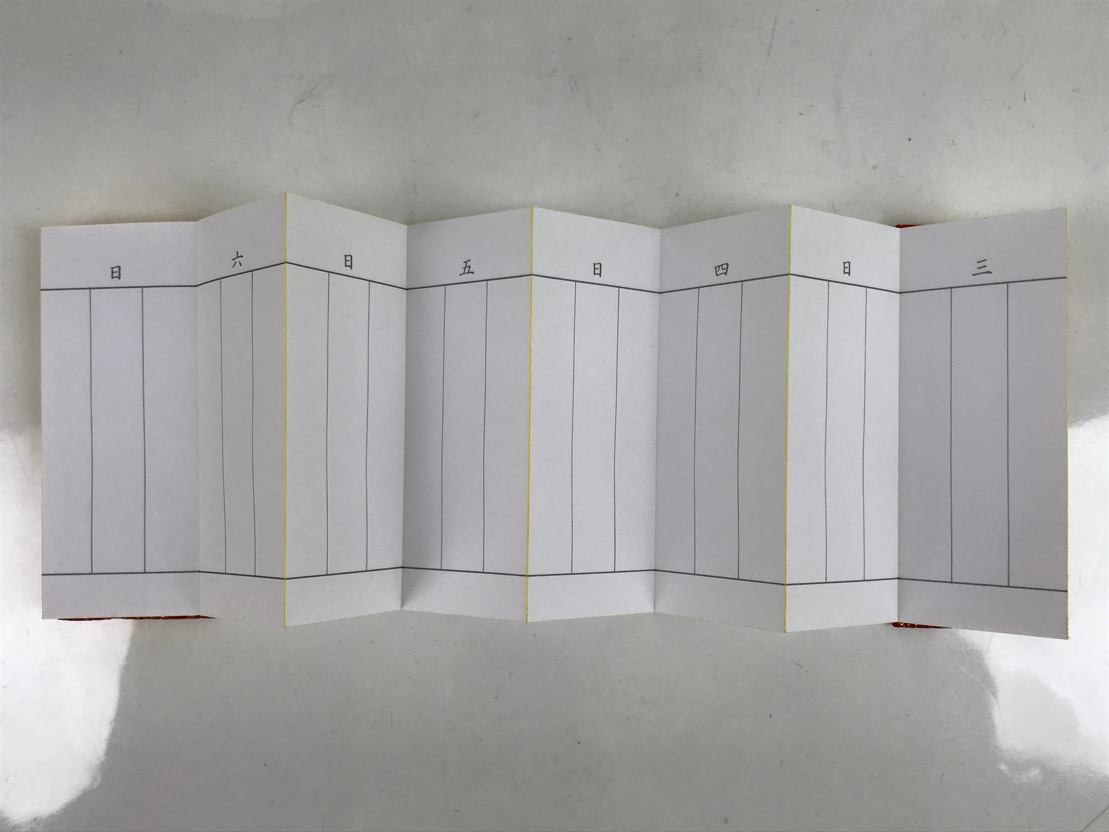 Japanese Buddhist Death Register Vtg Unused Empty Kakocho Red Gold BA520