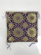 Japanese Buddhist Decorative Fabric Pillow Vtg Purple Gold Chrysanthemum BA879
