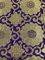 Japanese Buddhist Decorative Fabric Pillow Vtg Purple Gold Chrysanthemum BA879