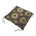 Japanese Buddhist Decorative Fabric Pillow Vtg Purple Gold Chrysanthemum BA879