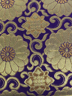 Japanese Buddhist Decorative Fabric Pillow Vtg Purple Gold Chrysanthemum BA880