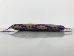 Japanese Buddhist Decorative Fabric Pillow Vtg Purple Gold Chrysanthemum BA880