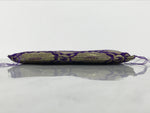 Japanese Buddhist Decorative Fabric Pillow Vtg Purple Gold Chrysanthemum BA881