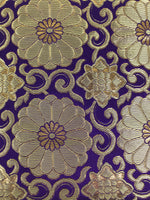 Japanese Buddhist Decorative Fabric Pillow Vtg Purple Gold Chrysanthemum BA882