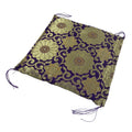 Japanese Buddhist Decorative Fabric Pillow Vtg Purple Gold Chrysanthemum BA882