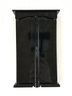Japanese Buddhist Icon Lacquer Mini Altar Vtg Black Gold Hongwanji BA118