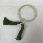 Japanese Buddhist Juzu Prayer Bracelet Vtg Rosary Agate Stone Green Tassel JZ148