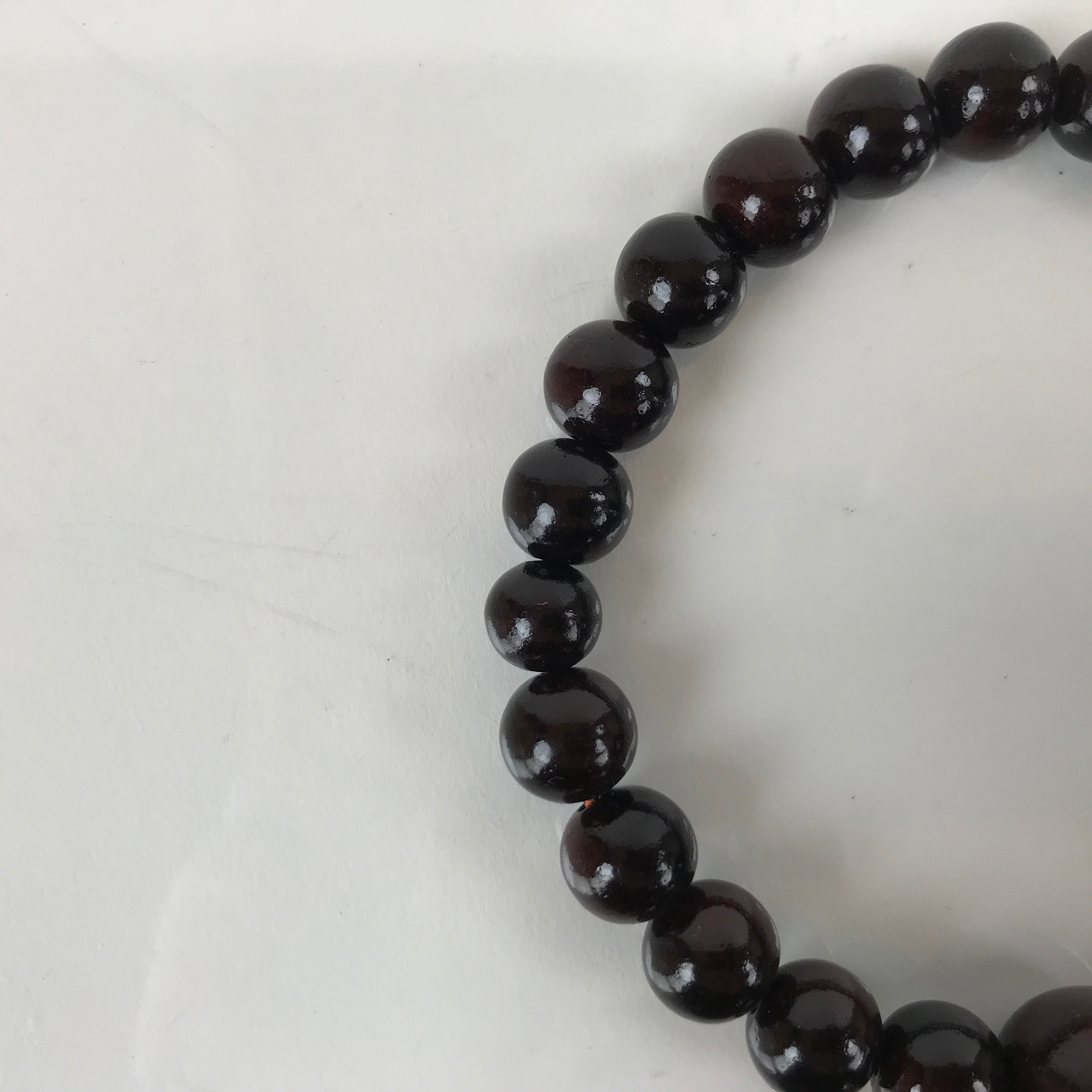 Japanese Buddhist Juzu Prayer Bracelet Vtg Rosary Wooden Bead Brown Tassel JZ146