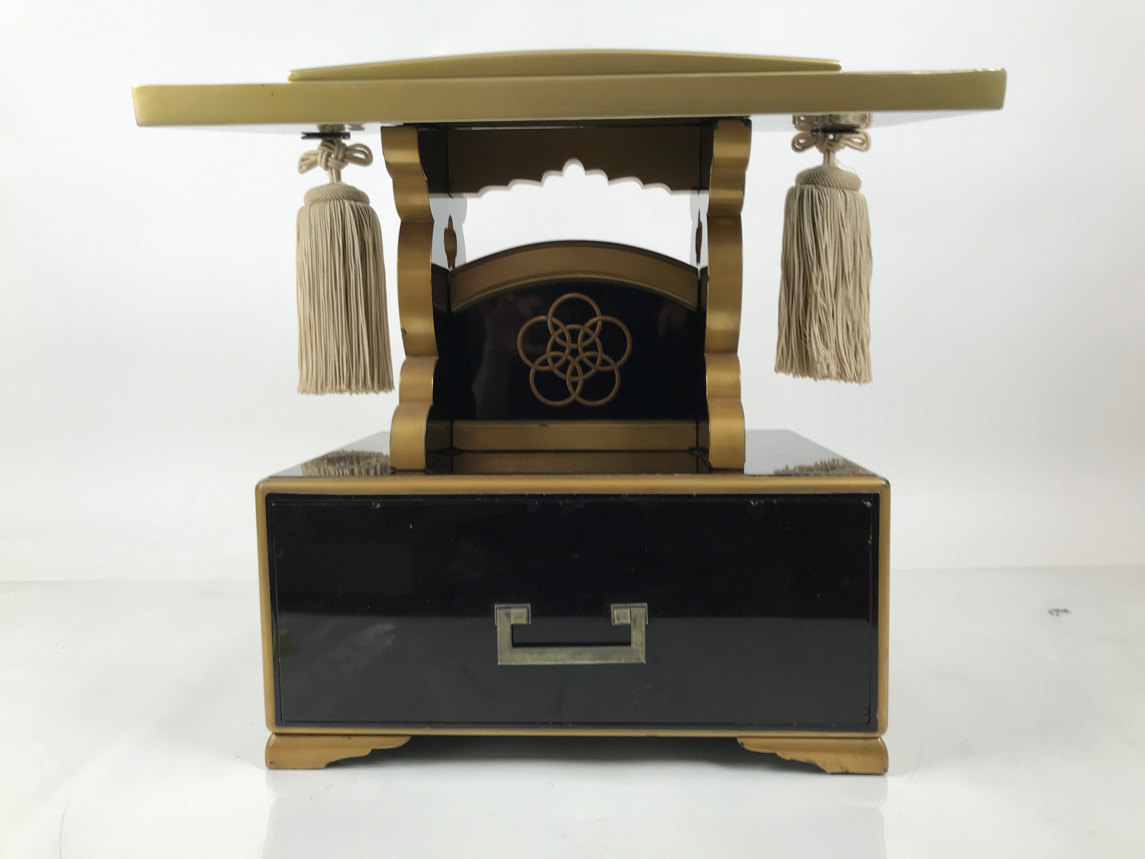 Japanese Buddhist Lacquered Hedai Shokendai Sutra Book Reading Stand Makie BA721