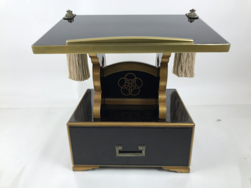Japanese Buddhist Lacquered Hedai Shokendai Sutra Book Reading Stand Makie BA721