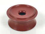 Japanese Buddhist Lacquered Wooden Orin Singing Bell Stand Vtg Red Round BA917