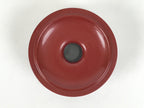 Japanese Buddhist Lacquered Wooden Orin Singing Bell Stand Vtg Red Round BA917