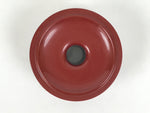 Japanese Buddhist Lacquered Wooden Orin Singing Bell Stand Vtg Red Round BA917