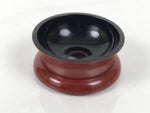 Japanese Buddhist Lacquered Wooden Orin Singing Bell Stand Vtg Red Round BA917